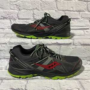 Like NEW Mens SAUCONY Excursion TR7 Running TRAIL Shoes SZ 12 Gray BLACK Red $75